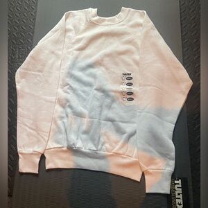 Vintage 80s Tultex Raglan Sleeve Crewneck White Sweater